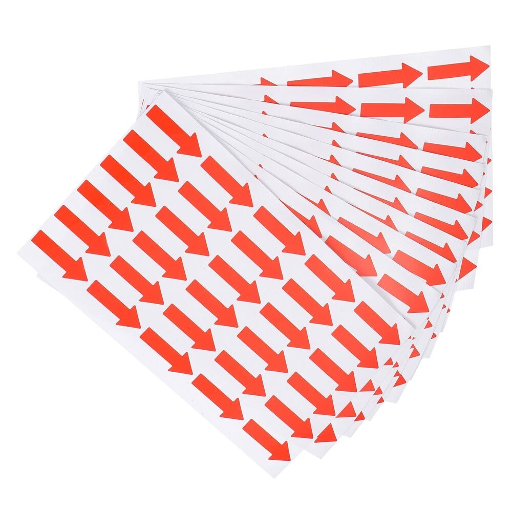 7351 Small Arrow Sticker Label 1.2x0.4, 300 Pcs Adhesive Color Coding Sign